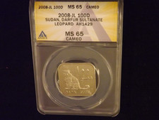 2008-JL   100 D   Sudan Darfur Sultanate      ANACS  MS 66