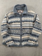 Tiara International Fair Isle Full Zip Cardigan Sweater Womens L Mock Neck