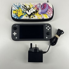 Nintendo Switch Lite Grey Handheld Console System 32GB Pokemon Case Please Read