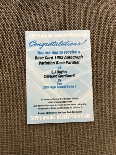 2026 Topps Series 1 C.J. Kayfus Base (RAW)