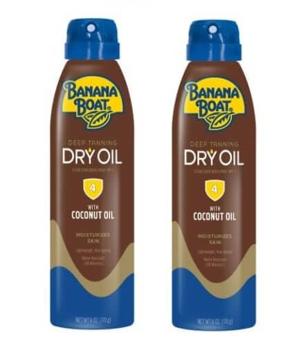 Banana Boat Ultramist SPF 4 Tanning Spray Dry Oil 6oz Twin Pack