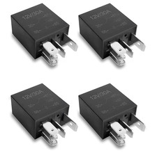 4 Packs 30A Starter Relay,5 Pin 12V Relay,Multi-Purpose Automotive Relay Black S