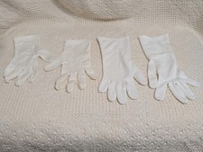 817 Vtg 1960s 2 Pairs Women's White Nylon Formal Gloves Medium