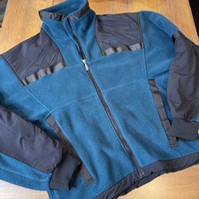 VTG 80s The North Face Made in USA Teal Blk Hi Pile Fleece Zip Up Mens Size Med