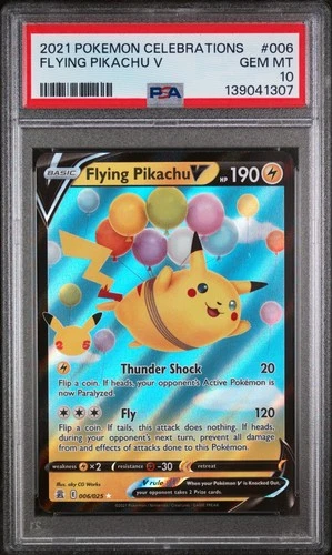🔥2021 PSA 10 Pokemon Flying Pikachu V 006/025 Celebrations Holo🔥