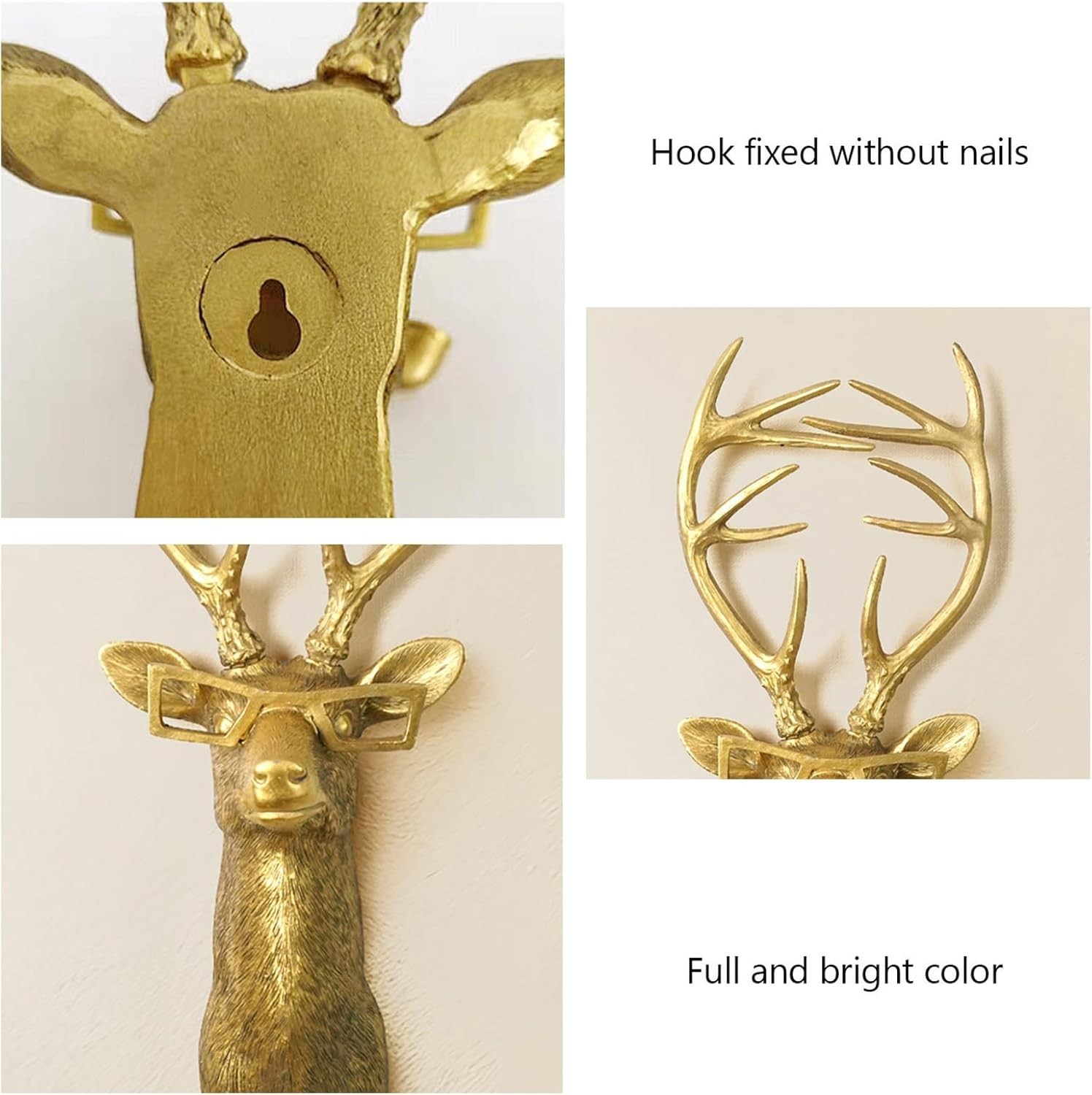 Unique Faux Deer Head Mount - Rustic Resin Wall Art for Home Aesthetics