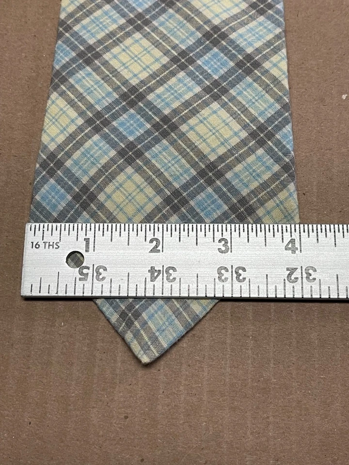 Corbata a Cuadros Azul Rayón/Lino Gap Vintage Hecha en EE. UU. Años 90 Preppy Foto 2 de 4