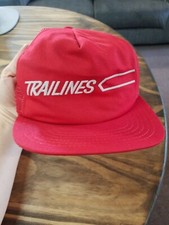 Vintage Trucker Cap Trailines Freight Red Mesh Foam Made in USA Snapback