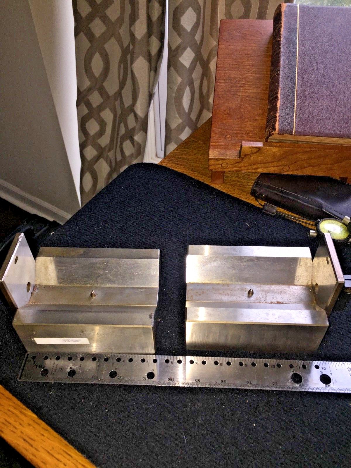 PAIR OF PRECISION GROUND VBLOCKS 5 3/8" X 4 X 2 1/4" CALIBRATION DUE