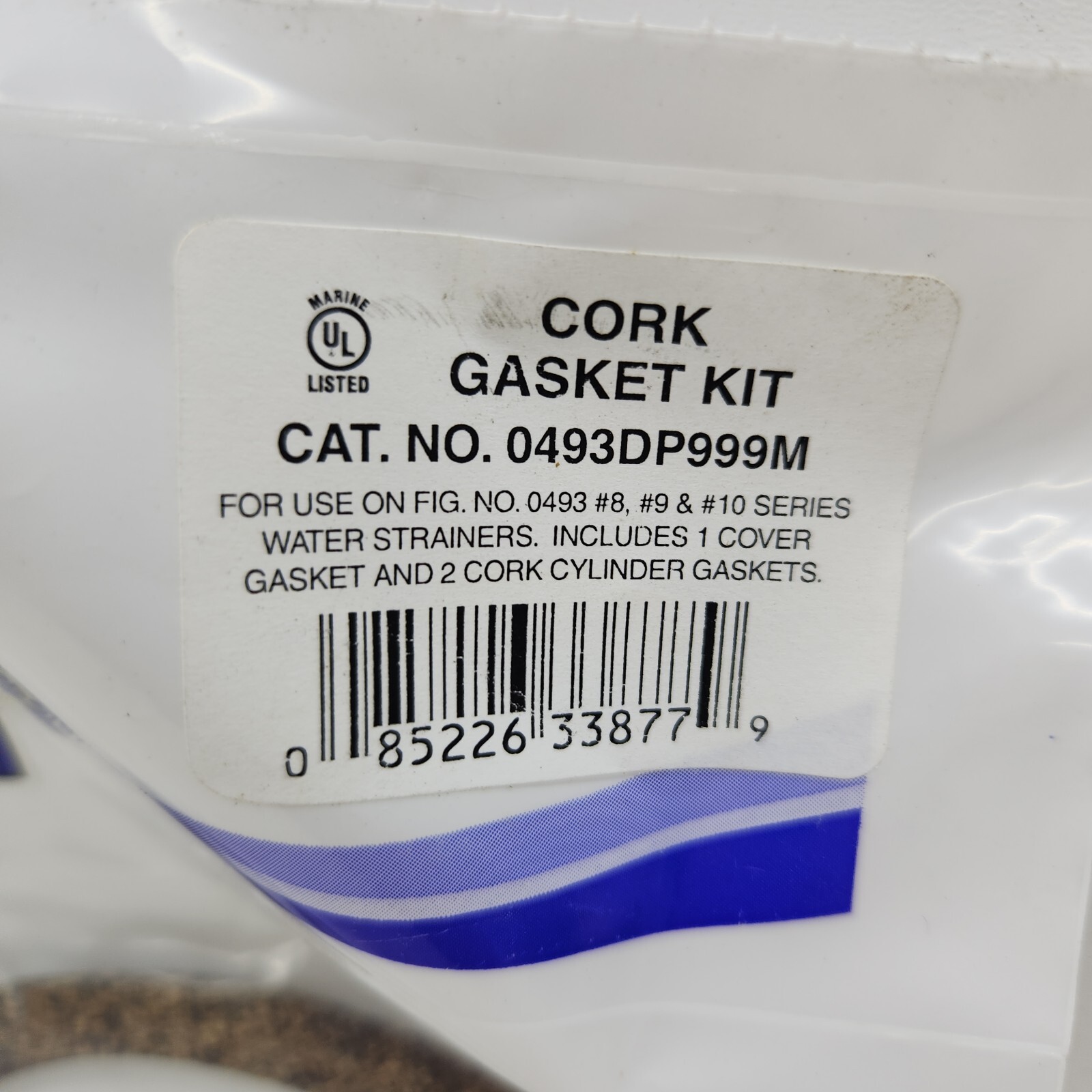  0493DP999M Perko 0493 Intake Water Strainer Cork Gasket Kit 11/2