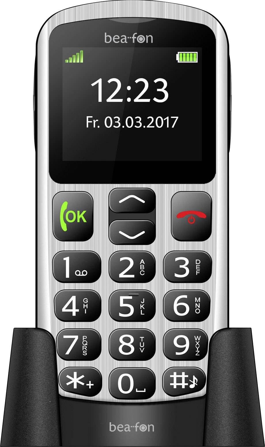 Cellulare senior Beafon SL250 Stazione di ricarica, Pulsante SOS Argento-Nero