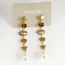 62mm Chicos Faux Pearl Drop Earrings Gift Fashion Women Party Vacation Jewelry