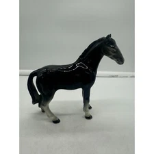 Vintage Ceramic Black Stallion Horse Figurine Japan-AS IS Repaired