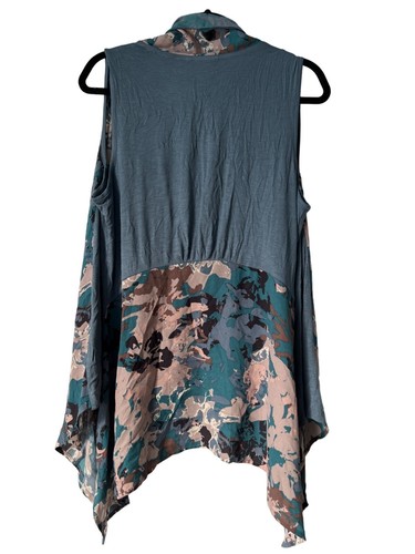 Lori Goldstein Womens Sleeveless Multicolor Waterfall Vest Size L Polyester/Rayo - Picture 2 of 9