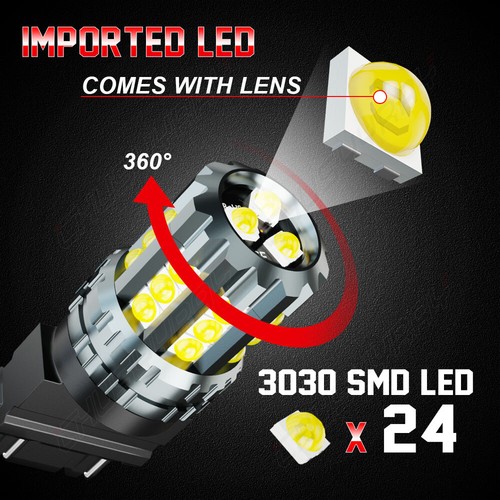 3156 3157 4157 LED Backup Reverse Light Bulbs 6000K Xenon White Bright 2x - Picture 4 of 12