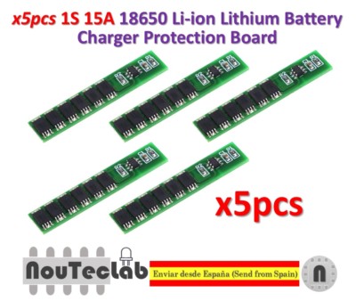 Scheda Protezione BMS 1S 15A Per Batterie Li-ion - 5 Pezzi Con PCM Per Cellule 3.7V