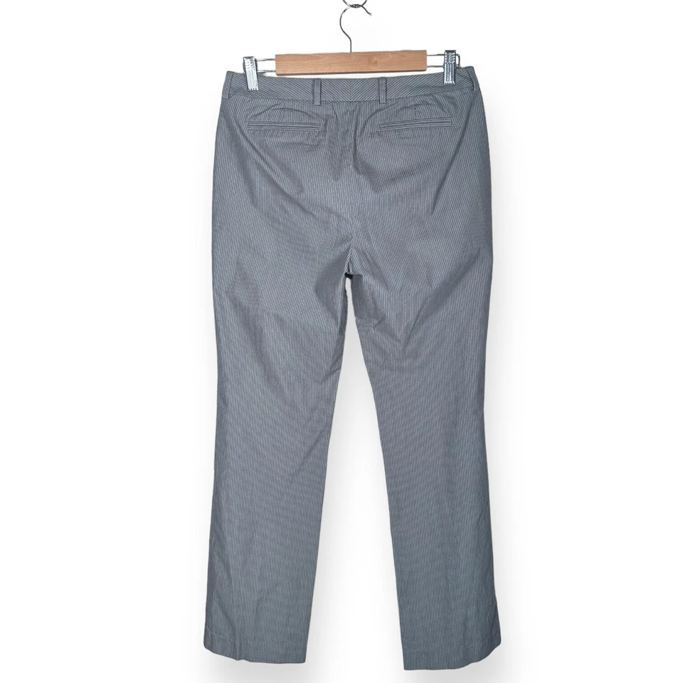 Pantalones de vestir a rayas BROOKS BROTHERS Lucia tiro medio pierna recta gris 4 Foto 3 de 4