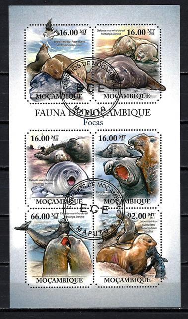 Mozambik 2011 Seal Seal (252) Yvert N° 3980 Right 3985 Dewaluowany