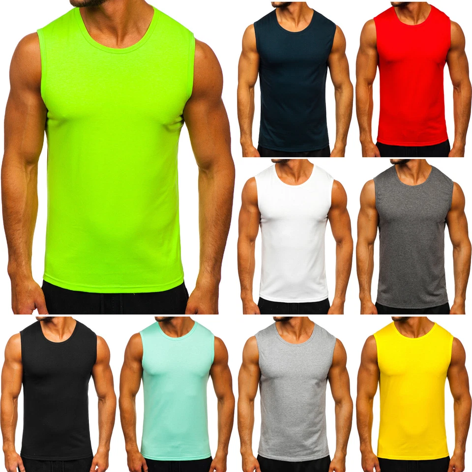 Tanktop Tee T-Shirt Muskelshirt Achselshirt Unifarben Classic Herren BOLF Basic - Bild 1 von 1