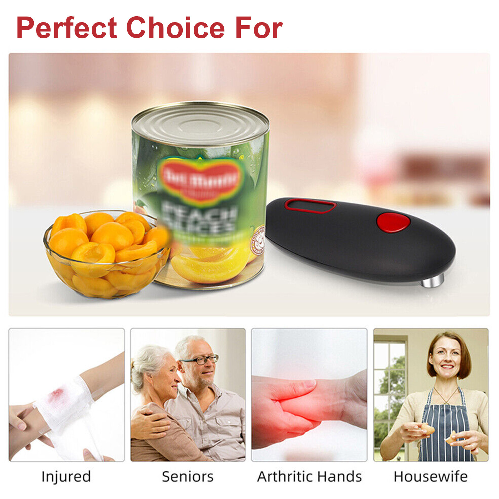 Electric Commercial Can Opener Automatic Smooth Edge Stainless Steal