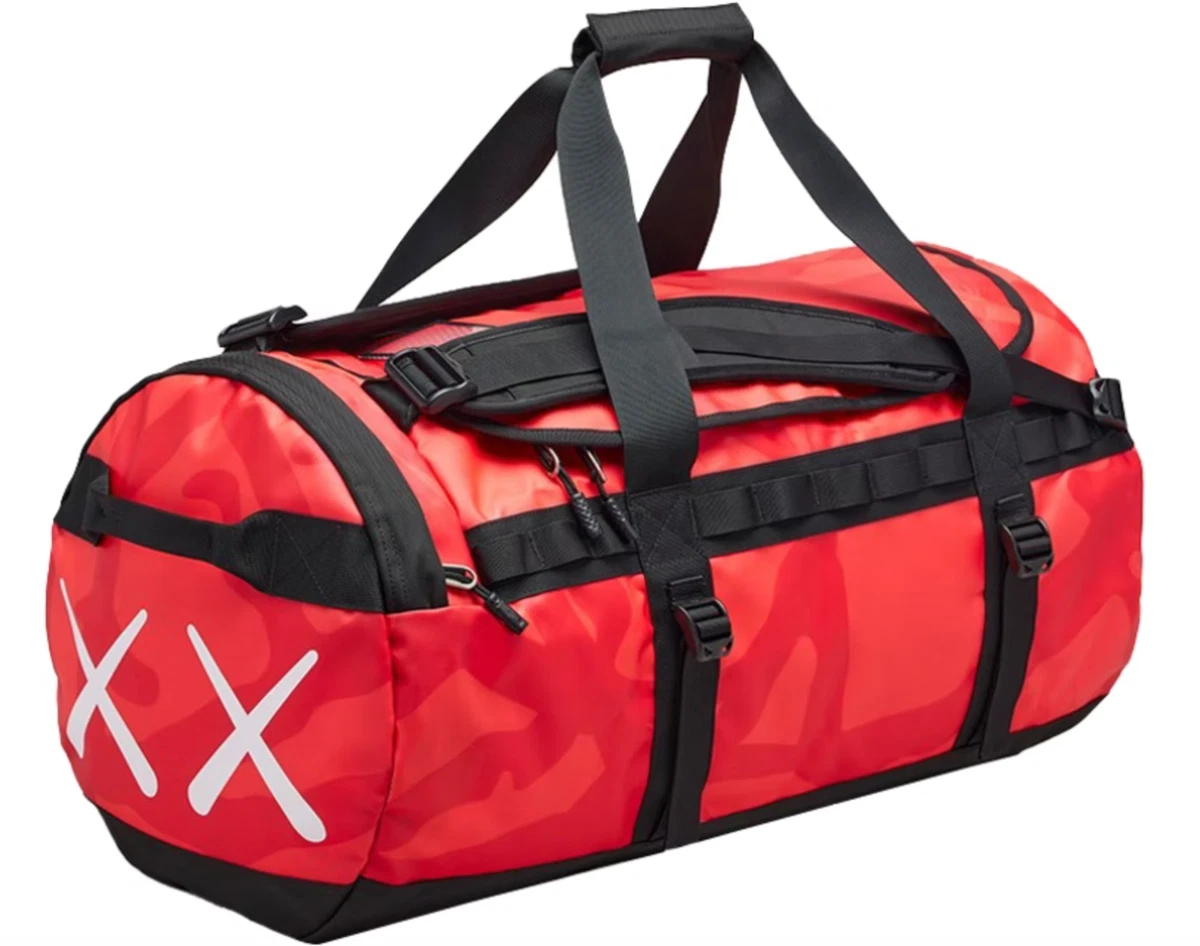 North face shop duffel bag red