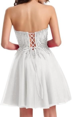 Size 2, Tulle Homecoming Dress, Strapless Sequin Short Prom Dresses for  Teens | eBay