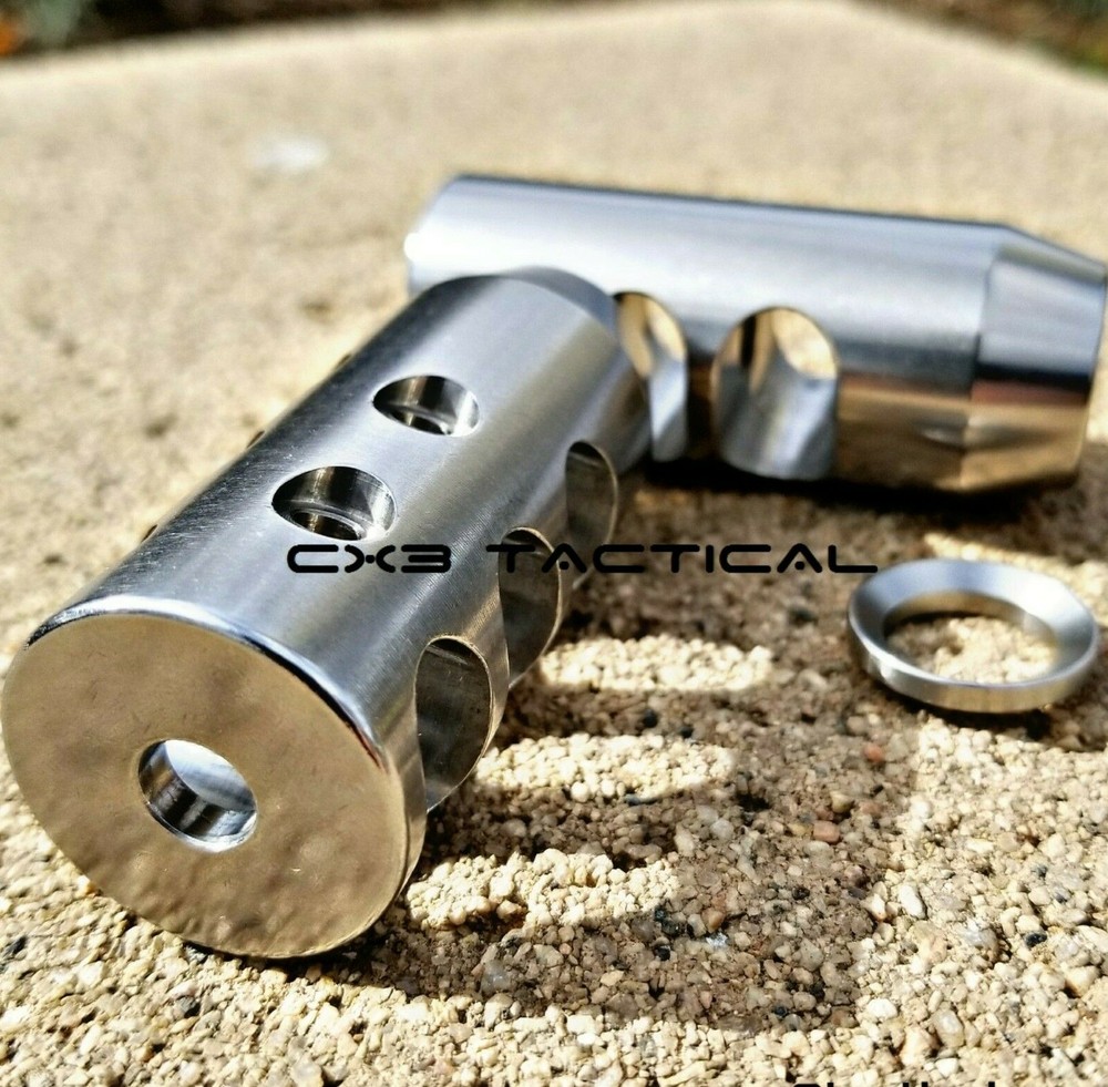 .223 5.56 Stainless Steel Muzzle Brake Compensator 1/2-28 TPI SS Comp 1/2x28