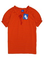 Finkid orange rot Mädchen Annika Baumwolle reich gestreift Top Top 150/160 Alter UK 11/12y