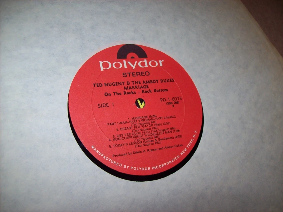 Ted Nugent & the Amboy Dukes Marriage on the Rocks Vinyl LP record Polydor NM - Image 4 of 4