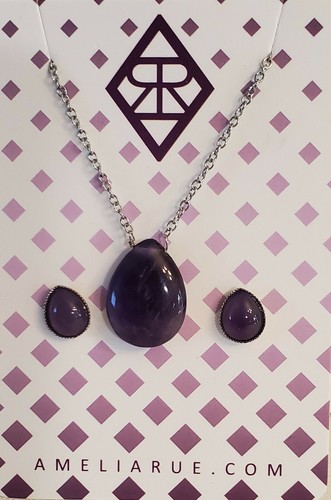 Amelia Rue Amethyst Drop Necklace 