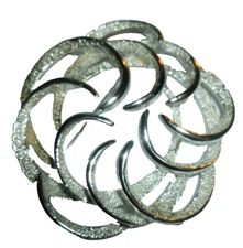 Vintage Sarah Coventry SilverTone Large Round Filigree Brooch Signed MINT