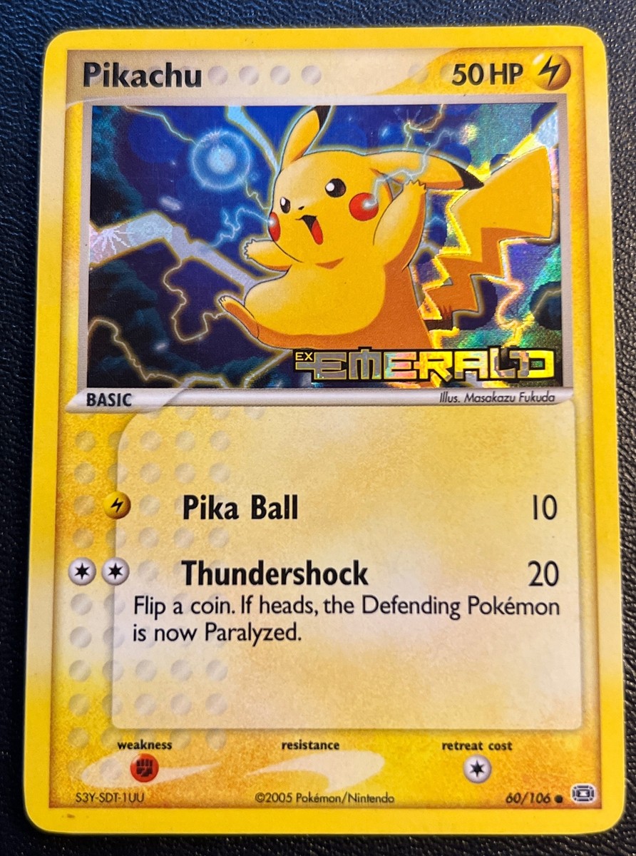 Pikachu 60/106 VLP Reverse Pokeball Holo EX Emerald Stamped