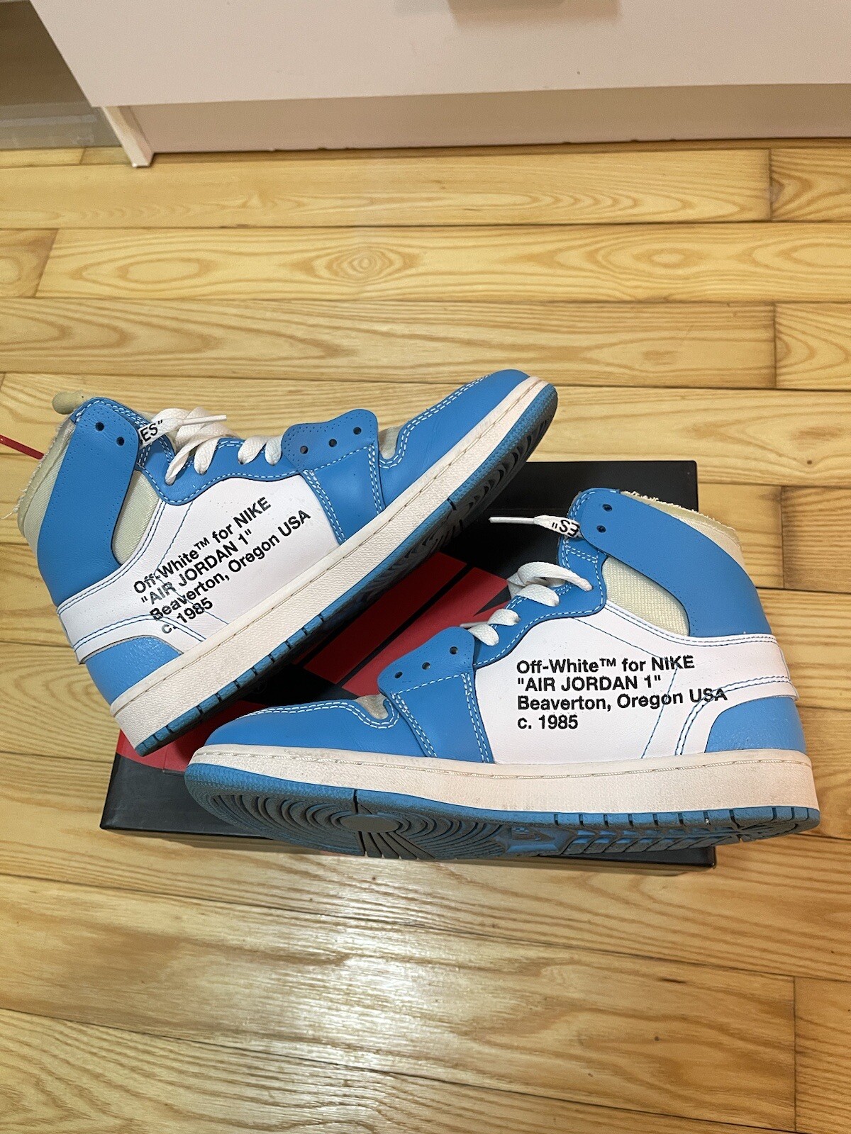 OFF WHITE X NIKE Nike Jordan 1 Retro OG x bianco sporco alte taglia 8 5 (OG TUTTE) usate