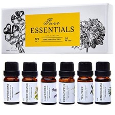 Essential Oils, 100 Pure Oils kit- Top 6 Aromatherapy Oils Gift Set-6 Pack,10ML