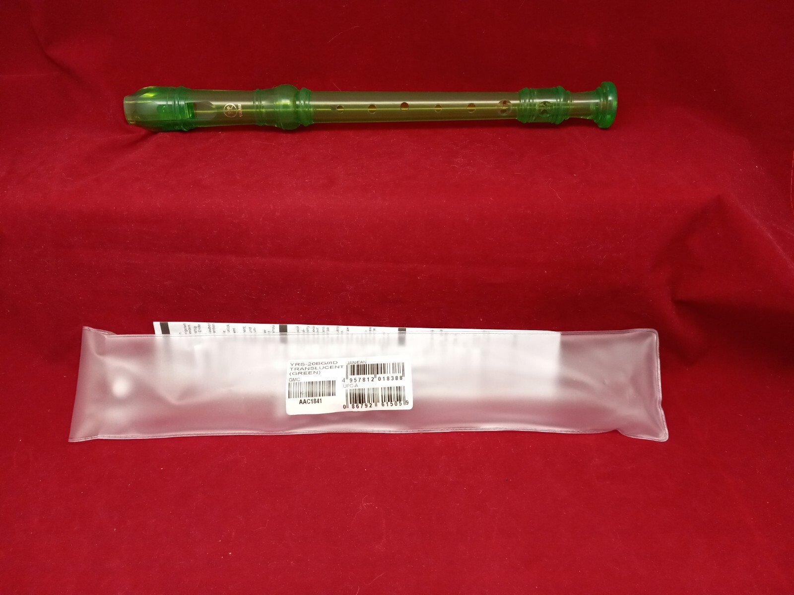 Yamaha Translucent  Green Baroque Soprano Recorder