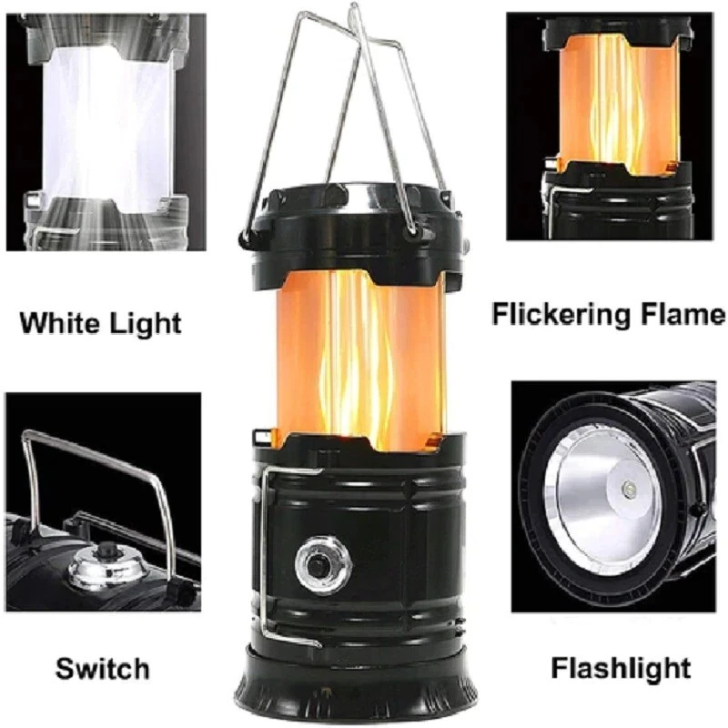 4 Lanterne LED Solari Pieghevoli – Ricaricabili, Impermeabili IP67, Per Campeggio Ed Emergenza