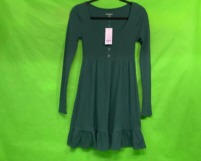 waffle knit babydoll dress Terra & Sky women's Plus Size Waffle Knit Babydoll Dress