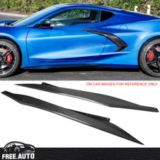 Side Skirts Fits 20-25 Chevy Corvette C8 Stingray/Z51 Carbon Fiber Rocker Panel