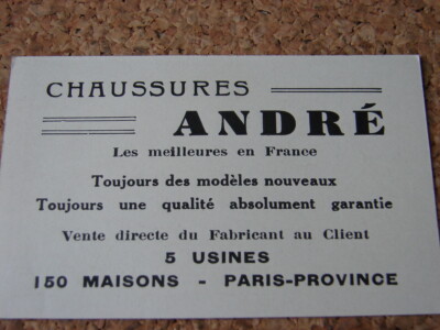 CARTE PUBLICITAIRE CHAUSSURES