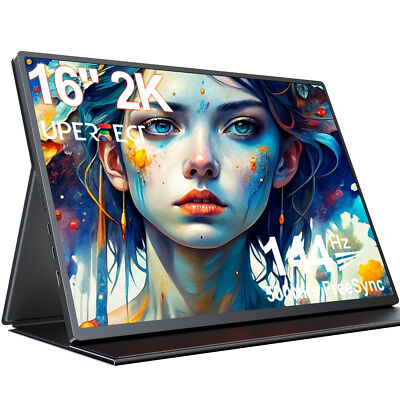 UPERFECT 16'' 2K 144Hz Portable Monitor QHD Screen 100% sRGB USB C Gaming Display