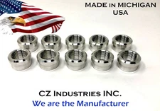 1/2" NPT QTY:10 ALUMINUM FEMALE WELD ON / WELD IN FLANGE FITTING BUNG, 1/2"-14