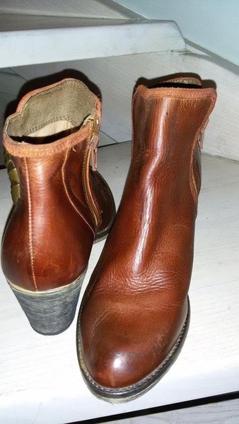 Women Ganni Ankle Boots Brown Leather 40