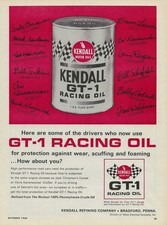 1966 Kendall Motor Oil Ad GT-1 Racing Oil Vintage Magazine Advertisement 66