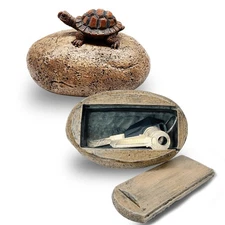 Fake Rock Hidden Key Box for outside- Looks Feels Like Real Stone - Safe Resin