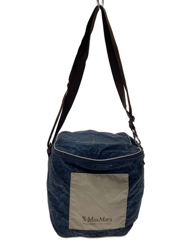 S Max Mara Shoulder Bag Nylon Blue All-Over Print