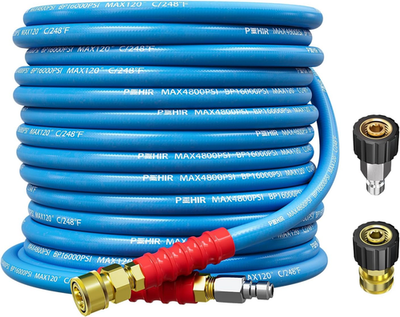 #ad Pressure Washer Hose 50FT 3 8quot; for Cold amp; Hot Water Up to 248℉ 4800 PSI Kink R $120.24