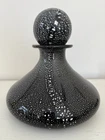 Murano Archimede Seguso Black Amethyst Glass Decanter with Silver Flecks Italy