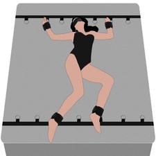 Sex Bondage BDSM Kit, Under King/Queen Bed Restraints Set, Black