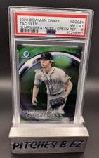 2020 Bowman Chrome Zac Veen Glimpses of Greatness Green Refractor RC /99 PSA 8