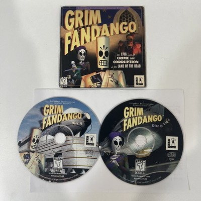 Grim Fandango PC CD-ROM 1998 Video Game Paper Sleeves Lucas Arts Windows 95/98 